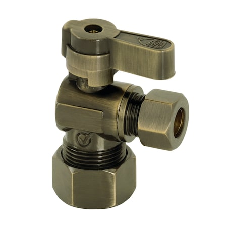 Kingston Brass KF5330AB 5/8-Inch OD Comp x 3/8-Inch OD Comp Angle Stop Valve, Antique Brass KF5330AB